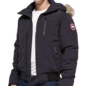 Canada Goose Borden Bomber Parka w/ Fur Hood NAVY